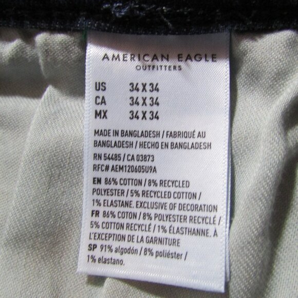 American Eagle Athletic Skinny Airflex Jeans 34 x 34 - Picture 9 of 10